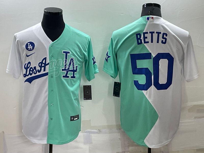 Men Los Angeles Dodgers 50 Betts green white Nike 2022 MLB Jerseys